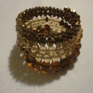 NWOT. Brown/Bronze & Champagne Memory Bracelet